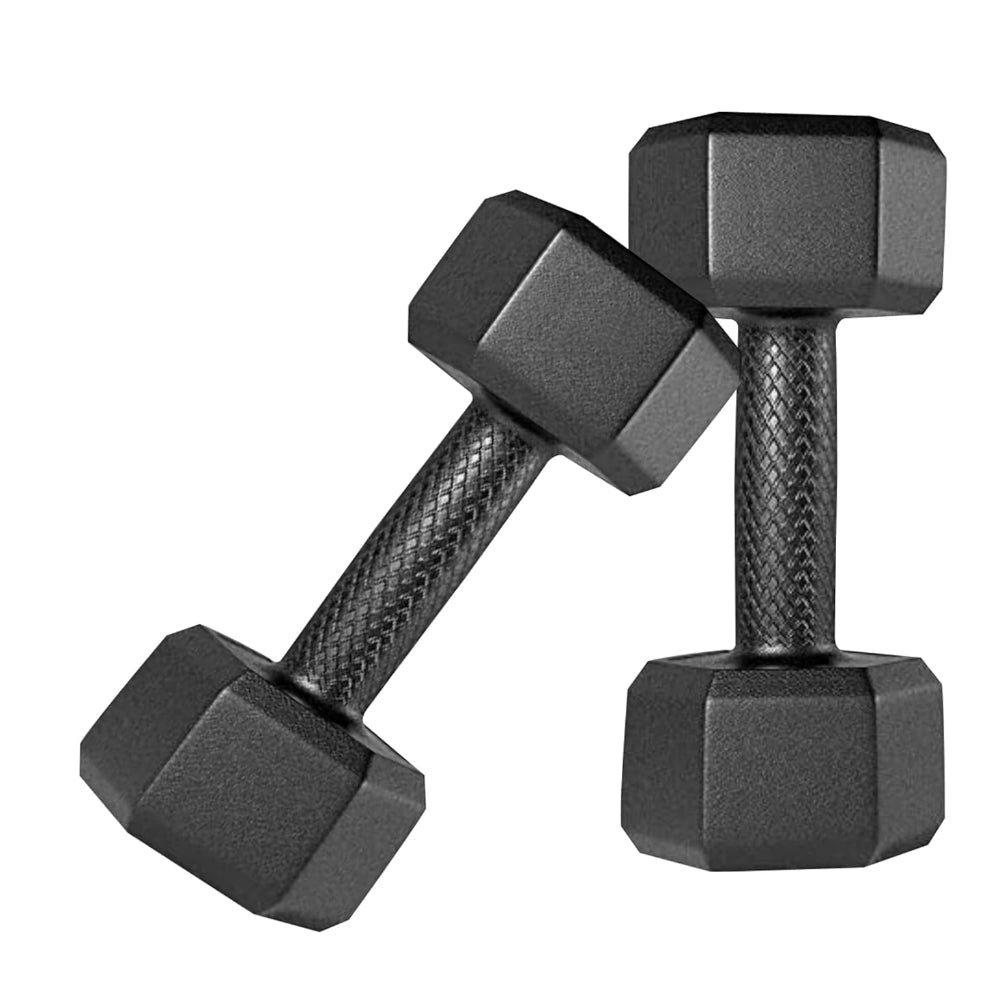 PVC DM-2kg-Combo 161 Dumbbells Set and Fitness Kit for Men and Women Whole Body Workout (Fixed, Black)