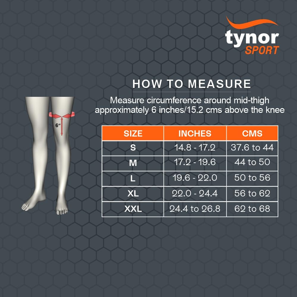 Tynor Knee Support Pro (Neo), Neoprene Support for Pain Relief
