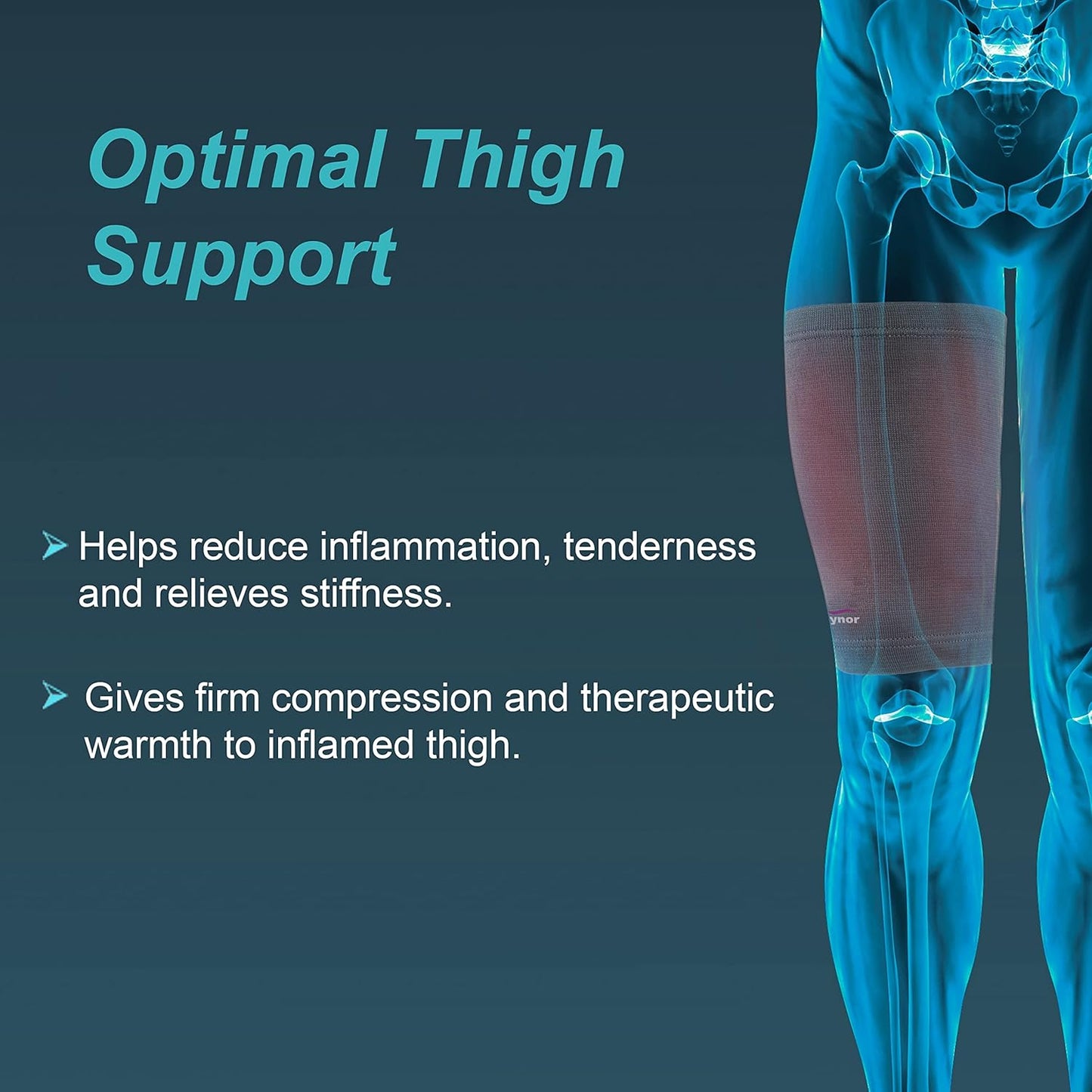 TYNOR Thigh Support, Grey, Large, 1 Unit